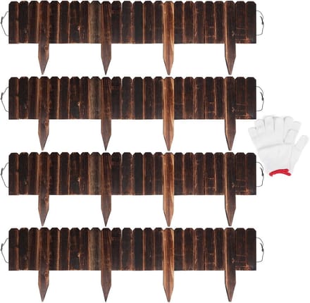 Set van 4 Houten Tuinafscheiding, Flexibel en Decoratief voor Bloembedden en Bomen