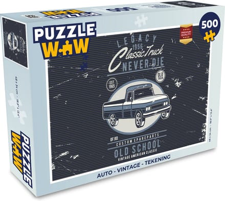 Puzzel Auto - Vintage - Tekening - Legpuzzel - Puzzel 500 stukjes