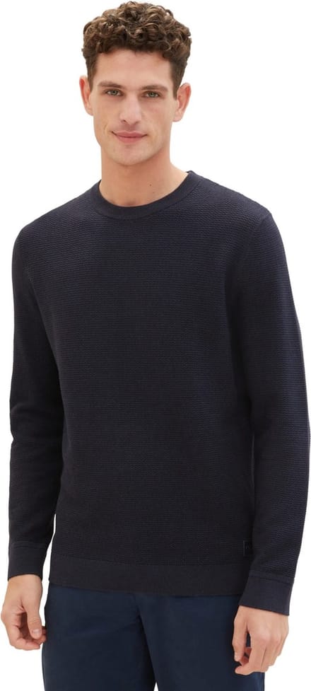 Tom Tailor - Pull - Maat S - Mannen - MARINE - katoen