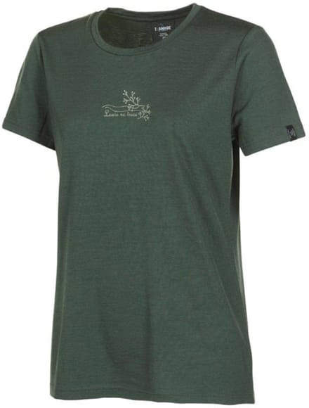 Ivanhoe t-shirt UW Cilla Vine voor dames - 100% merino wol - Groen