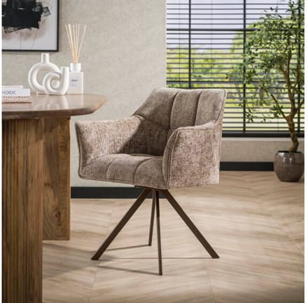 Eetkamerstoel Raster draaibaar- Hoven champagne - bruin - eetkamerstoelen set van 2