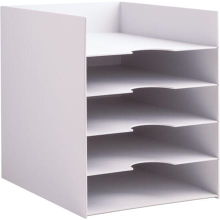 PAPERFLOW formulierenbox A4, polystyreen, voor ordners, 5 vakken, lichtgrijs