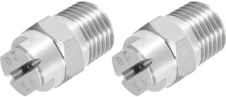 Dailygoods - Platte Ventilator Sproeikop 1/4BSPT 2,8 mm 2 stuks Roestvrij Staal