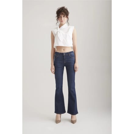 Cup of Joe Laura dames flare jeans dark blue vintage
