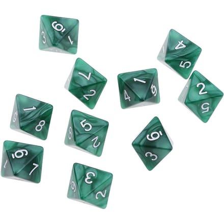 10 pièces Dés à 8 faces D8 Dés Polyédriques pour Fête DND Jeux de Société Dés Kit