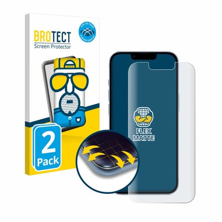 BROTECT - Screenprotector voor Apple iPhone 14 - Folie Beschermfolie matte volledig dekking 2 Stuks
