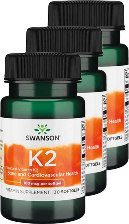 Swanson | Vitamine K2 10mcg | 30 Softgels | 3 stuks | 3 x 30 stuks