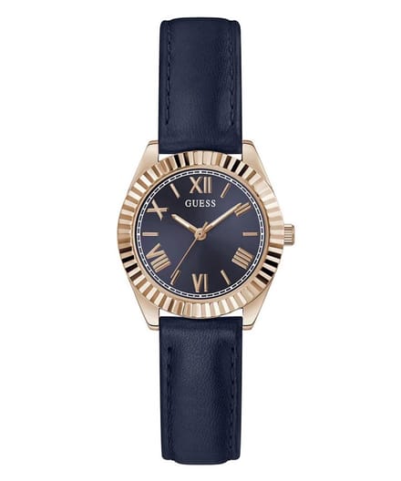 Guess Mini Luna GW0761L2 Horloge - Leer - Blauw - Ø 30 mm