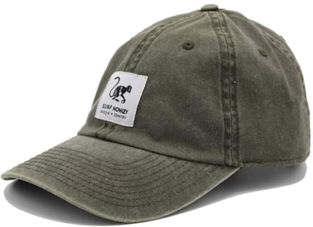 Surf Monkey - Verouderde baseballpet - Katoen - Eén maat - Olijf