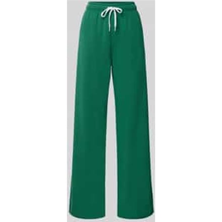 Wide leg sweatbroek van katoenmix met gestikt logo