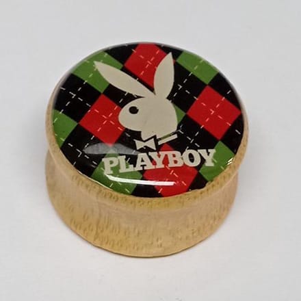 Playboy Bunny geblokt Saddle Plug - 25mm (per paar) - LMPiercings