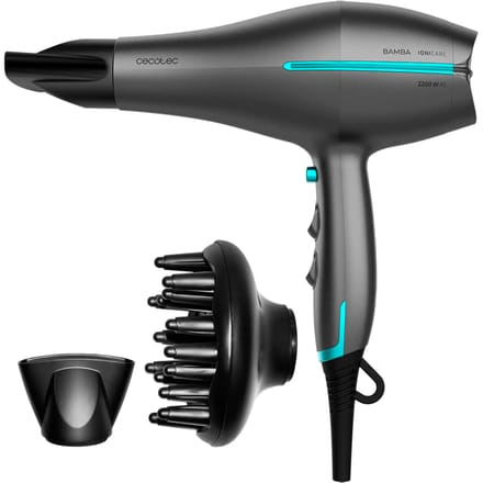 Cecotec Föhn met Diffuser - Mondstuk voor Precisiedrogen - Koudeluchtstand - Zwart