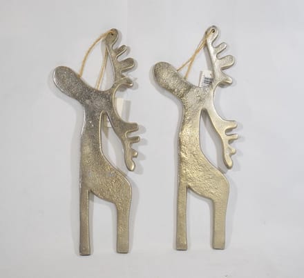 ZoeZo Design - 5 stuks - kerst - metaal - rendier - kerstdecoratie - kerstversiering - zware kersthanger - H 30 cm - Br 12 cm - groot
