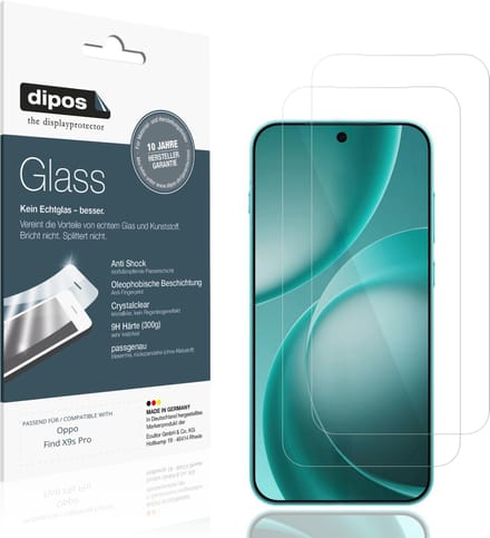 dipos – 2x Pantserfolie geschikt voor Oppo Find X9s Pro | 9H Screenprotector
