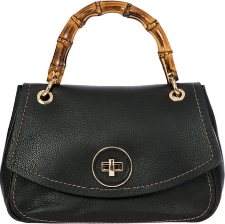 BRIC'S Leren Handtas Schoudertas Gondola Girasole loop Handbag Black Zwart