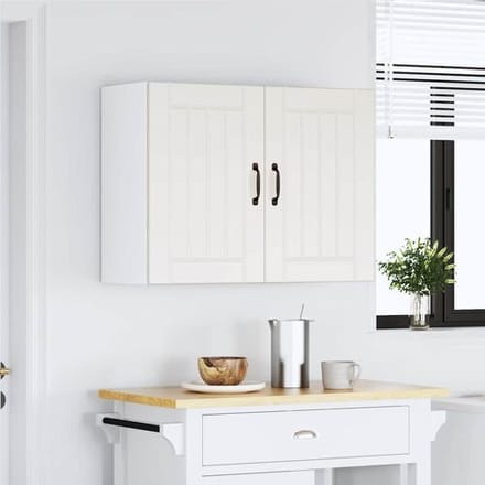 vidaXL - Keukenbovenkast - Lucca - bewerkt - hout - wit