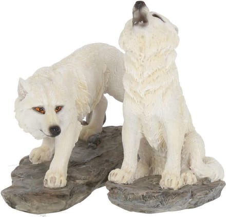 Nemesis Now - Before the Chase (Set of 2) Beeldjes/figuren - Wolf - Wit