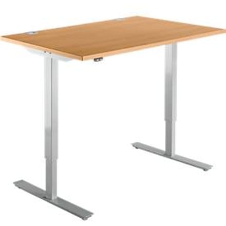 Schäfer Shop  Select Bureautafel START UP, eentraps elektr. in hoogte verstelbaar, B 1200 mm, beuken/blank aluminium
