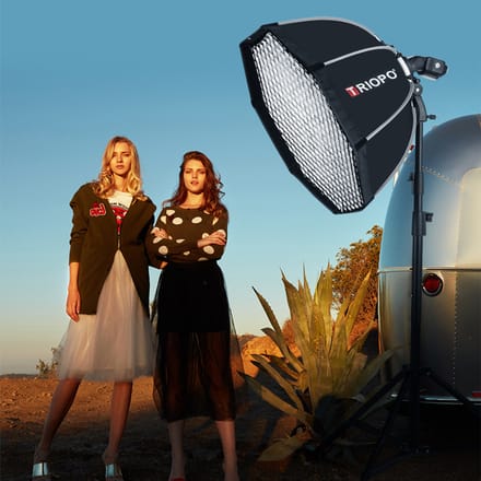 Triopo KS serie 55cm 65cm 90cm 120cm Speedlite draagbare octagon paraplu softbox + honingraat raster voor buitenflits softbox