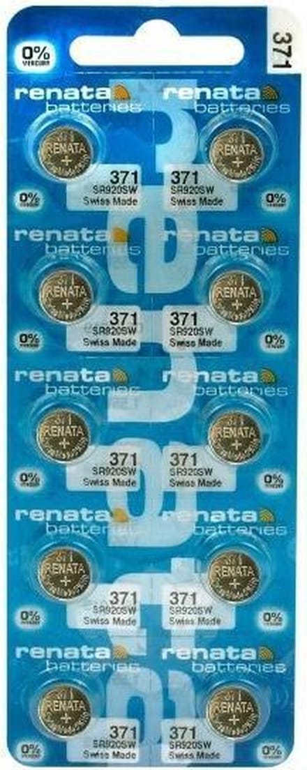 Renata 371 / SR920SW zilveroxide knoopcel horloge batterij 10 Stuks