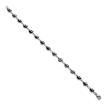 Amanto Armband Ester Black - 316L Staal - Kwaad Oog - Zwart - 19cm