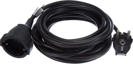 Zwarte Verlengkabel 5 Meter H05VV-F 3680 Watt Stroomkabel