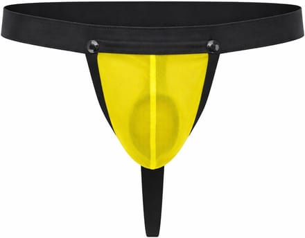 MODUS VIVENDI C-Ring Pleasure Thong Yellow - MAAT S - Erotisch Heren Ondergoed - String voor Man - Sexy mannen String