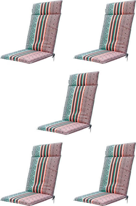 Madison - Tuinkussen - Hoge Rug - 5st - Hillow pastel - 120x50 - Blauw