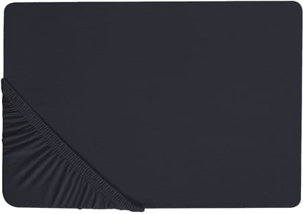 JANBU - Laken - Zwart - 90 x 200 cm - Katoen