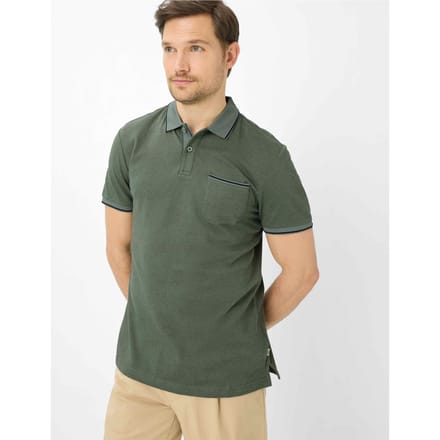 Brax Heren Poloshirt  Style PATRICK thyme Groen Khaki, groen - khaki, maat M
