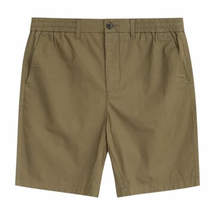 Korte broek KnowledgeCotton Apparel Men Fig Loose Poplin Elastic Waist String Burned Olive-M