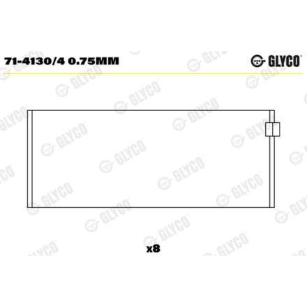 Drijfstanglager GLYCO 71-4130/4 0,75mm