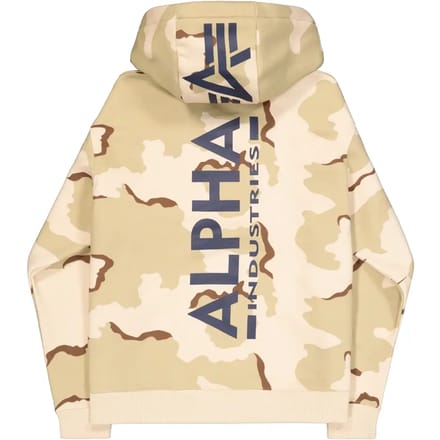 Sweatshirt met hoodie en bedrukte achterkant Alpha Industries
