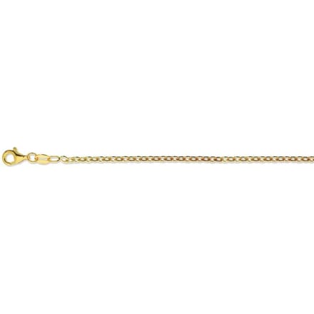 Glow ketting - zilver - geel verguld - anker 2.3 mm - 50 cm