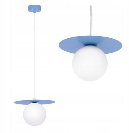 Kaja ROBIN Blauwe Hanglamp met Glazen Kap - Modern Design