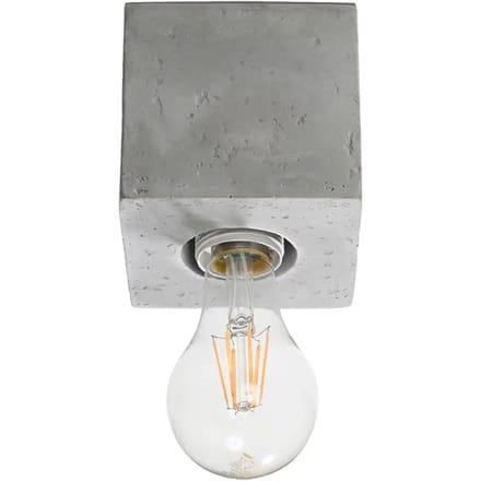 Sollux Lighting Plafondlamp Ariz - E27 - grijs - concreet - 10x10x10cm