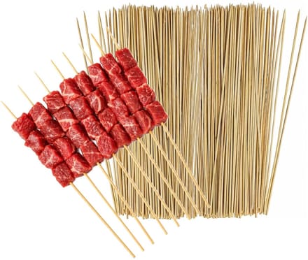 Bamboe houten sate prikkers / spiezen - 400x stuks - bbq sticks - 25 cm