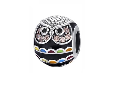RomyStones – Uilen Bedel – Wijsheid – Dieren – Multi Color – 925 Zilver