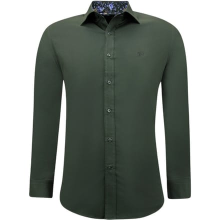 Formele Overhemden Voor Heren - Slim Fit Blouse Stretch - Groen