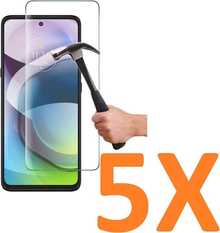 Screenprotector Glas - Tempered Glass Screen Protector Geschikt voor: Motorola Moto G51 - 5x