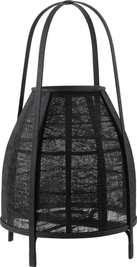 J-Line lantaarn Kap - bamboe - zwart - large