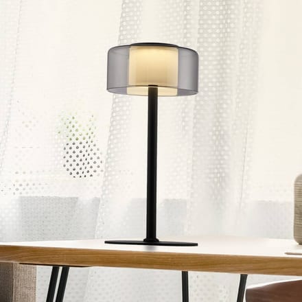 Paul Neuhaus LED tafellamp Rika, glas, 33 cm hoog, dimbaar