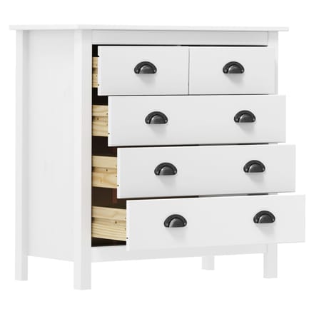 vidaXL - Dressoir - Hill - 79x40x80 - cm - massief - grenenhout - wit