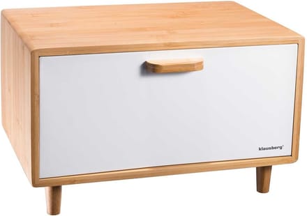 Klausberg 7400 - Broodtrommel - wit - bamboe
