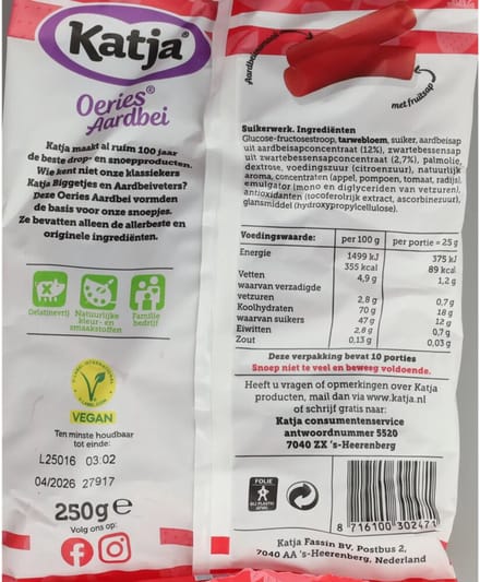 Katja Oeries Aardbei - 3 x 250 gr - Voordeelverpakking