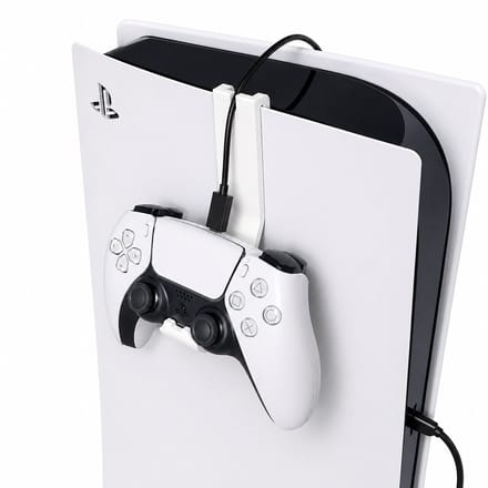 Dubbele Controller Houder Geschikt voor PlayStation 5 Controllers – Controller Stand met Kabelgeleider – Gaming Setup Organizer – Wit