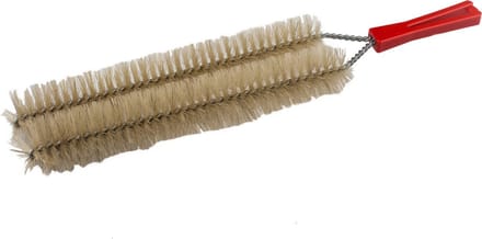 Buemag Radiatorborstel - dubbele borstel - kunststof - beige - 42 cm - Schoonmaakborstel/rager verwarming
