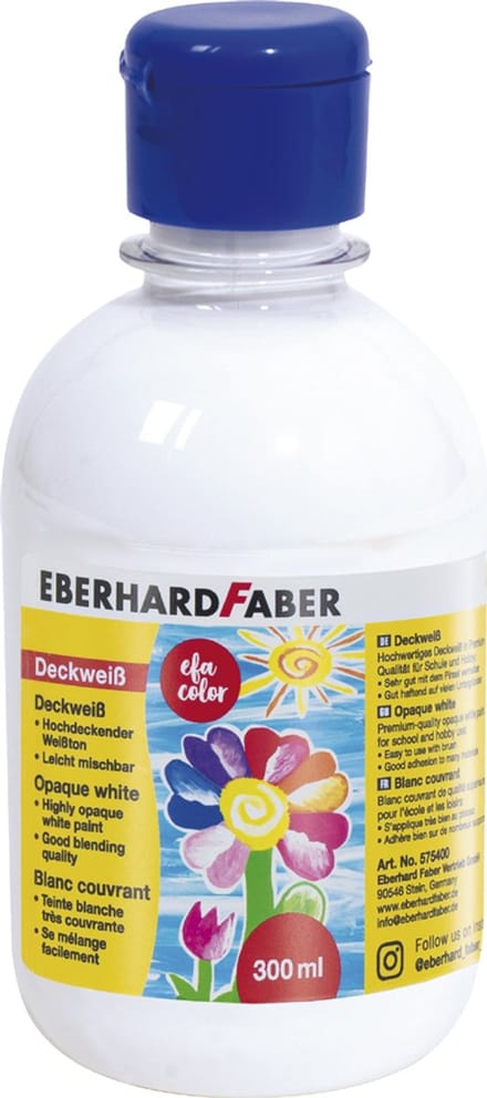 EBERHARD FABER Dekkende witte verf EFA Color, 300 ml fles