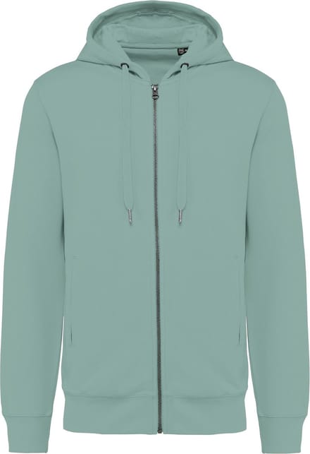 Ecologische unisex sweater met capuchon en rits Sage Groen - L