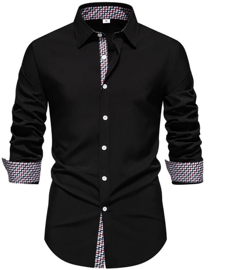 ALLTHEMEN Mannen Chambray Ruit Overhemd - Slank Fit Kreukvrij - M